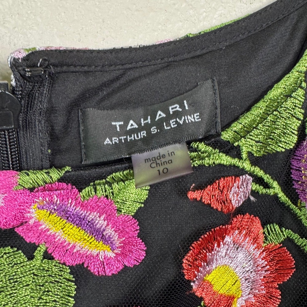 Colorful Floral Embroidered Mesh Dress A Line Sleeveless‎ Occasion 10 - Picture 7 of 11
